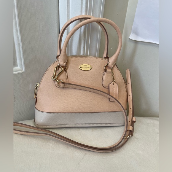 Coach Handbags - Coach Pink and Cream Domed Shape Small Satchel Bag EUC